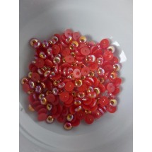Полубусины под жемчуг перламутровые 8 мм цв. красный, цена за 20 гр
